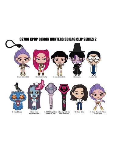 K-POP DEMON HUNTERS - Series 2 - 3D Foam Bag Clip (Display 24 Pcs) 