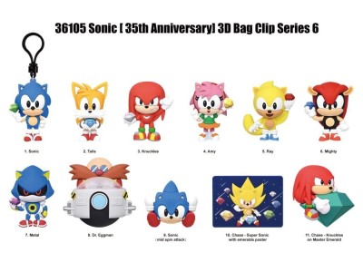 SONIC - Series 6 - 3D Foam Bag Clip (Display 24 Pcs) 