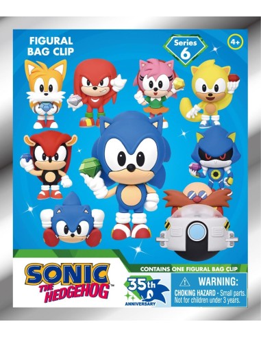 SONIC - Series 6 - 3D Foam Bag Clip (Display 24 Pcs) 