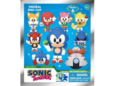 SONIC - Series 6 - 3D Foam Bag Clip (Display 24 Pcs) 