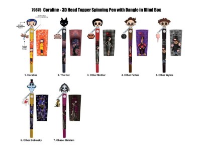 CORALINE - Stylo rotatif 3D Head Topper (Display de 12 pcs) 
