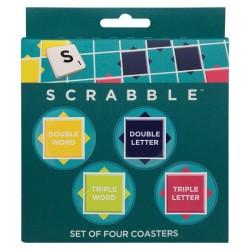 SCRABBLE - 4 Dessous de Verres Gravés en Métal  2