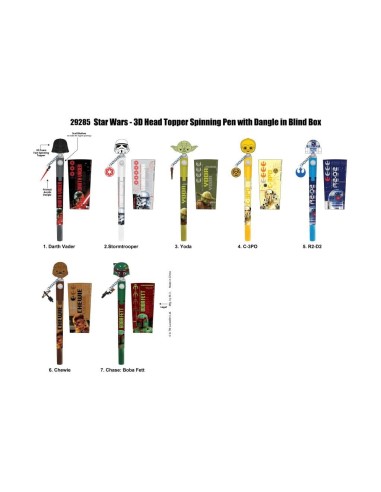 STAR WARS - Stylo rotatif 3D Head Topper (Display de 12 pcs) 