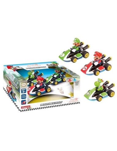 MARIO KART - Mario, Luigi, Yoshi -Multipack 3 Voiture Pull Back Action 