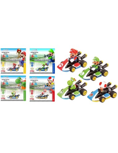 MARIO KART 8-Mario, Luigi, Yoshi, Toad -Display 12pcs Pull Back Action 