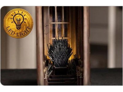 GAME OF THRONES - BOOK NOOK KIT - Thrône de Fer - 91pc + Eclairage LED 