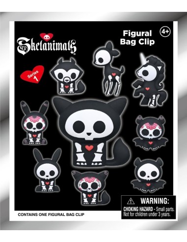SKELANIMALS - Series 1 - 3D Foam Bag Clip (Display 24 Pcs) 
