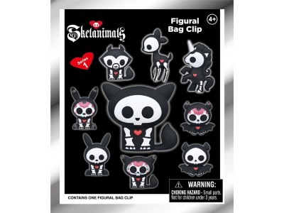 SKELANIMALS - Series 1 - 3D Foam Bag Clip (Display 24 Pcs) 
