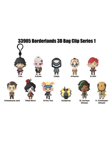BORDERLANDS - Series 1 - 3D Foam Bag Clip (Display 24 Pcs) 