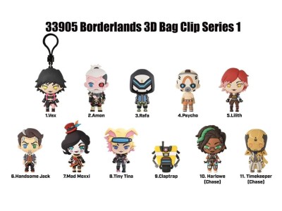 BORDERLANDS - Series 1 - 3D Foam Bag Clip (Display 24 Pcs) 