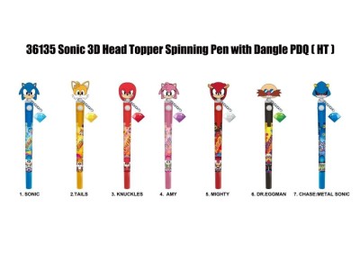 SONIC - Stylo rotatif 3D Head Topper (Display de 12 pcs) 