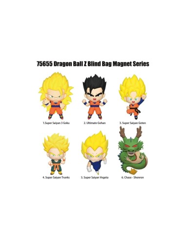 DRAGON BALL Z -Serie 1 -3D Foam Magnets in blind bags (Display 12 Pcs) 