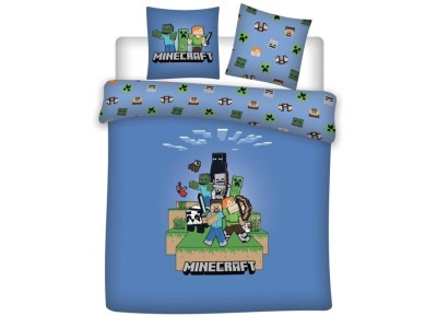 MINECRAFT - Parure de lit 240x220cm + 2x65x65cm 
