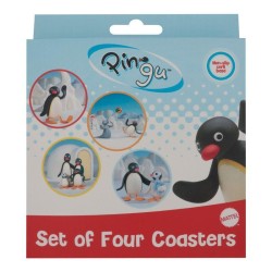PINGU - 4 Dessous de Verres Gravés en Métal  2