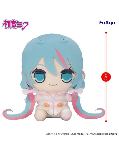 HATSUNE MIKU - Rabbite Ear Hood Pajama - Big Plush Toy Kyurumaru 28cm 