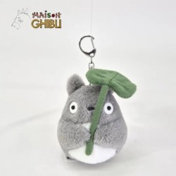 MON VOISIN TOTORO - Totoro gris feuille - Porte-clé peluche Nakayoshi 