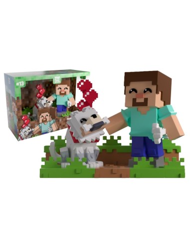 MINECRAFT - Domestiquer un loup - Figurine Youtooz 13cm 