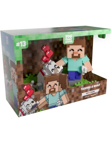 MINECRAFT - Domestiquer un loup - Figurine Youtooz 13cm 