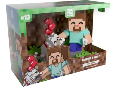 MINECRAFT - Domestiquer un loup - Figurine Youtooz 13cm 