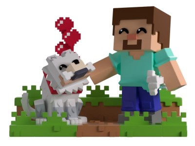 MINECRAFT - Domestiquer un loup - Figurine Youtooz 13cm 