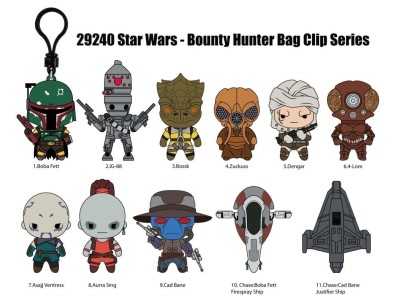 STAR WARS MOST WANTED - Series 1 - 3D Foam Bag Clip (Display 24 Pcs) 