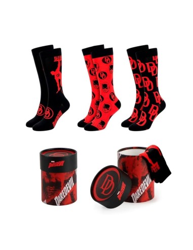 MARVEL - Daredevil - Pack de 3 Paires de Chaussettes (Taille 38-45) 