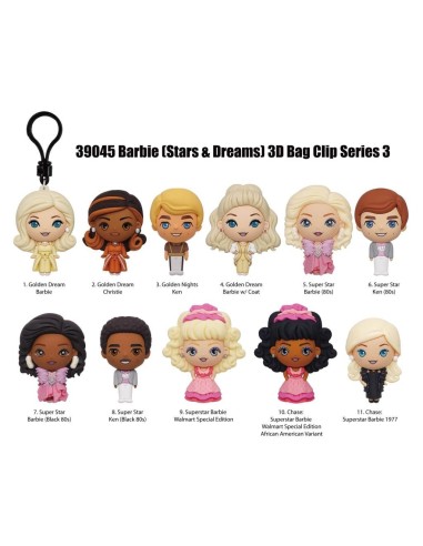 BARBIE - Series 3 - 3D Foam Bag Clip (Display 24 Pcs) 