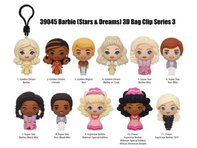 BARBIE - Series 3 - 3D Foam Bag Clip (Display 24 Pcs) 