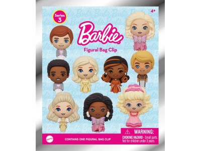 BARBIE - Series 3 - 3D Foam Bag Clip (Display 24 Pcs) 
