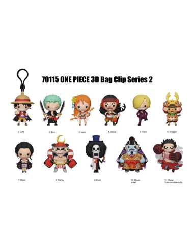ONE PIECE - Series 2 - 3D Foam Bag Clip (Display 24 Pcs) 