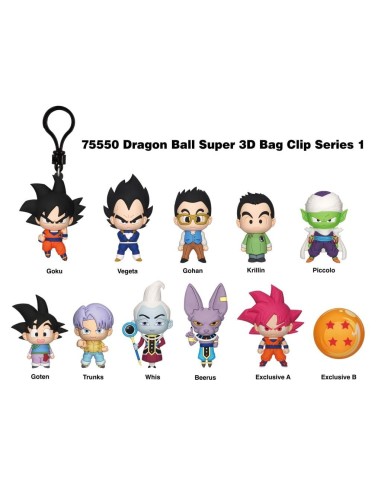 DRAGON BALL SUPER - Series 1 - 3D Foam Bag Clip (Display 24 Pcs) 