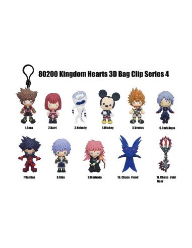 KINGDOM HEARTS - Series 4 - 3D Foam Bag Clip (Display 24 Pcs) 