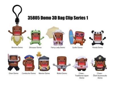 DOMO-KUN - Series 1 - 3D Foam Bag Clip (Display 24 Pcs) 