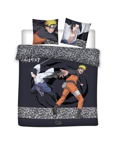 NARUTO - Naruto & Sasuke - Parure de lit 240x220cm + 2x65x65cm 