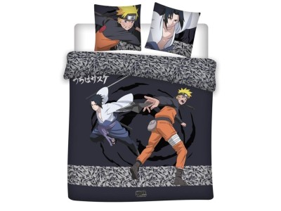 NARUTO - Naruto & Sasuke - Parure de lit 240x220cm + 2x65x65cm 