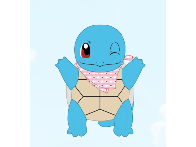 POKEMON - Squirtle with Heart Bandana - Peluche 20cm