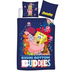BOB L'EPONGE - Buddies - Parure de lit 140x200cm + 65x65cm