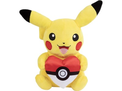 POKEMON - Pikachu with Poke Ball Heart - Peluche 20cm