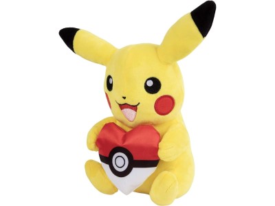 POKEMON - Pikachu with Poke Ball Heart - Peluche 20cm