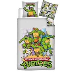 LES TORTUES NINJAS - Parure de lit 140x200cm + 65x65cm