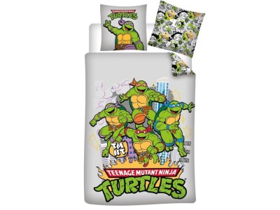 LES TORTUES NINJAS - Parure de lit 140x200cm + 65x65cm
