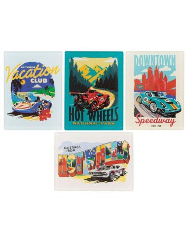 HOT WHEELS - Location - Set de 4 aimants