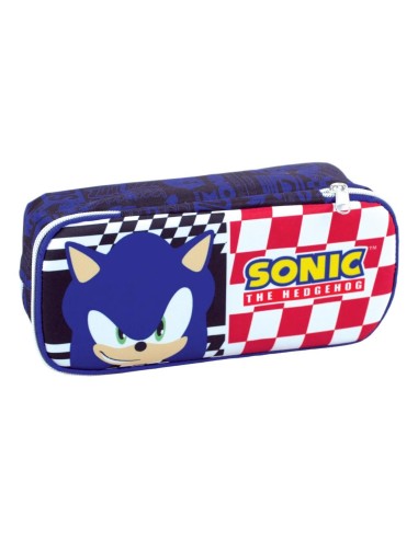 SONIC - Trousse à Crayons Oval avec 2 Zippers