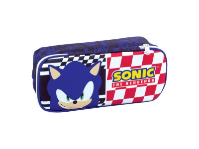 SONIC - Trousse à Crayons Oval avec 2 Zippers