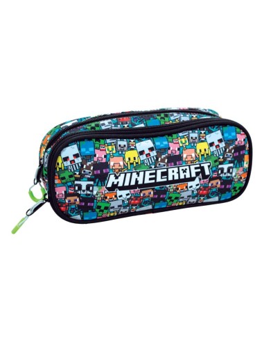 MINECRAFT - Trousse à Crayons Oval avec 2 Zippers