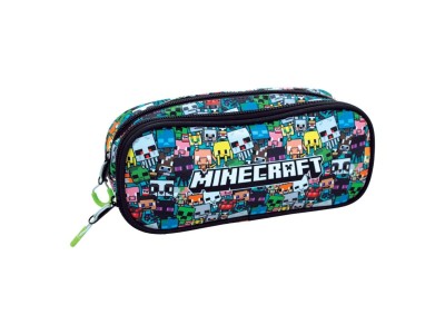 MINECRAFT - Trousse à Crayons Oval avec 2 Zippers