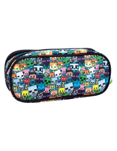 MINECRAFT - Trousse à Crayons Oval avec 2 Zippers
