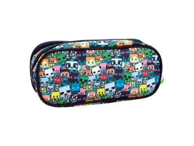 MINECRAFT - Trousse à Crayons Oval avec 2 Zippers