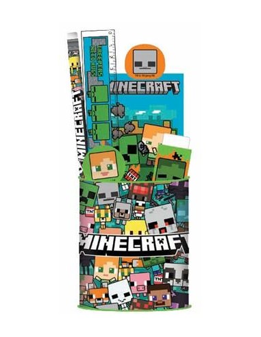 MINECRAFT - Set de Papeteire + Pot à Crayon - 7pc.