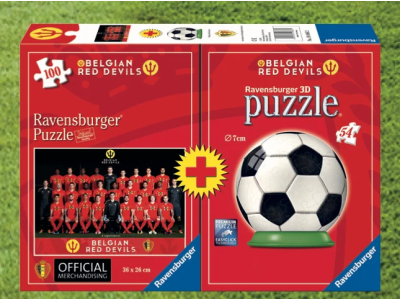 BELGIAN RED DEVILS 2018 - Bi-Pack Puzzle 100p + Puzzle 3D